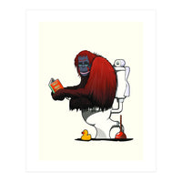 Orangutan on the Toilet, Funny Bathroom Humour (Print Only)