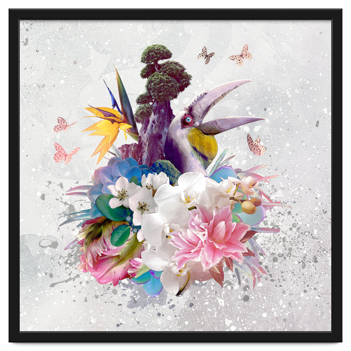 Floral Hornbill Grey