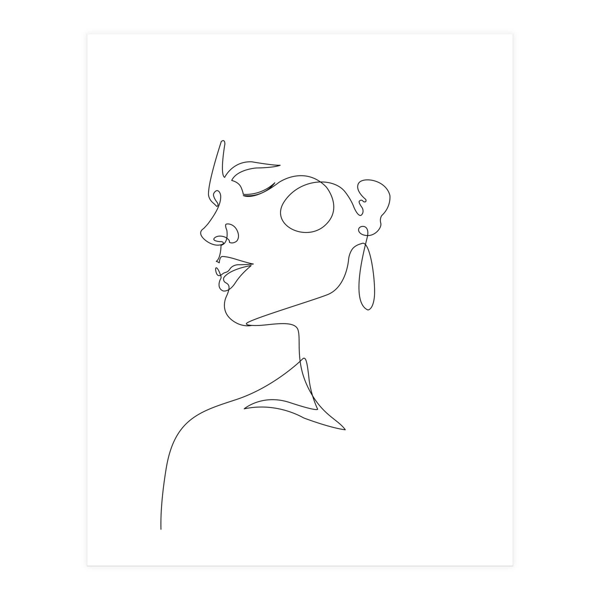 woman side face (Print Only)