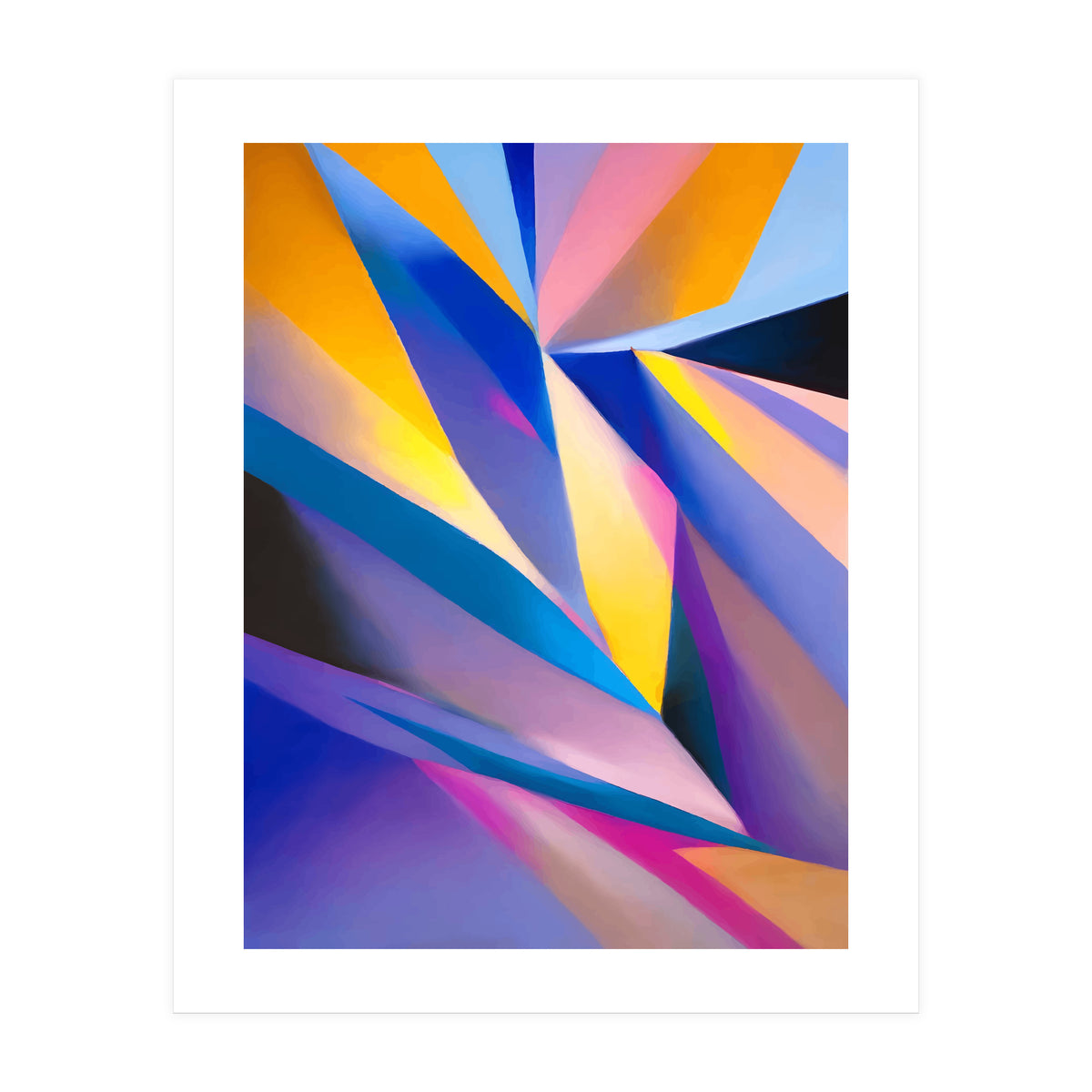 Painted Thoughts, Abstract Geometric Painting, Eclectic Maximalist Bohemian Shapes (Print Only)