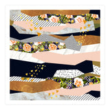 Collage of textured shapes and flowers (Print Only) thumbnail