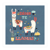 Llama With Cactus Como Te Llamas Spanish Saying 1 (Print Only)