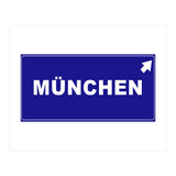 Let`s go to Munchen, Germany! Blue road sign (Print Only) thumbnail