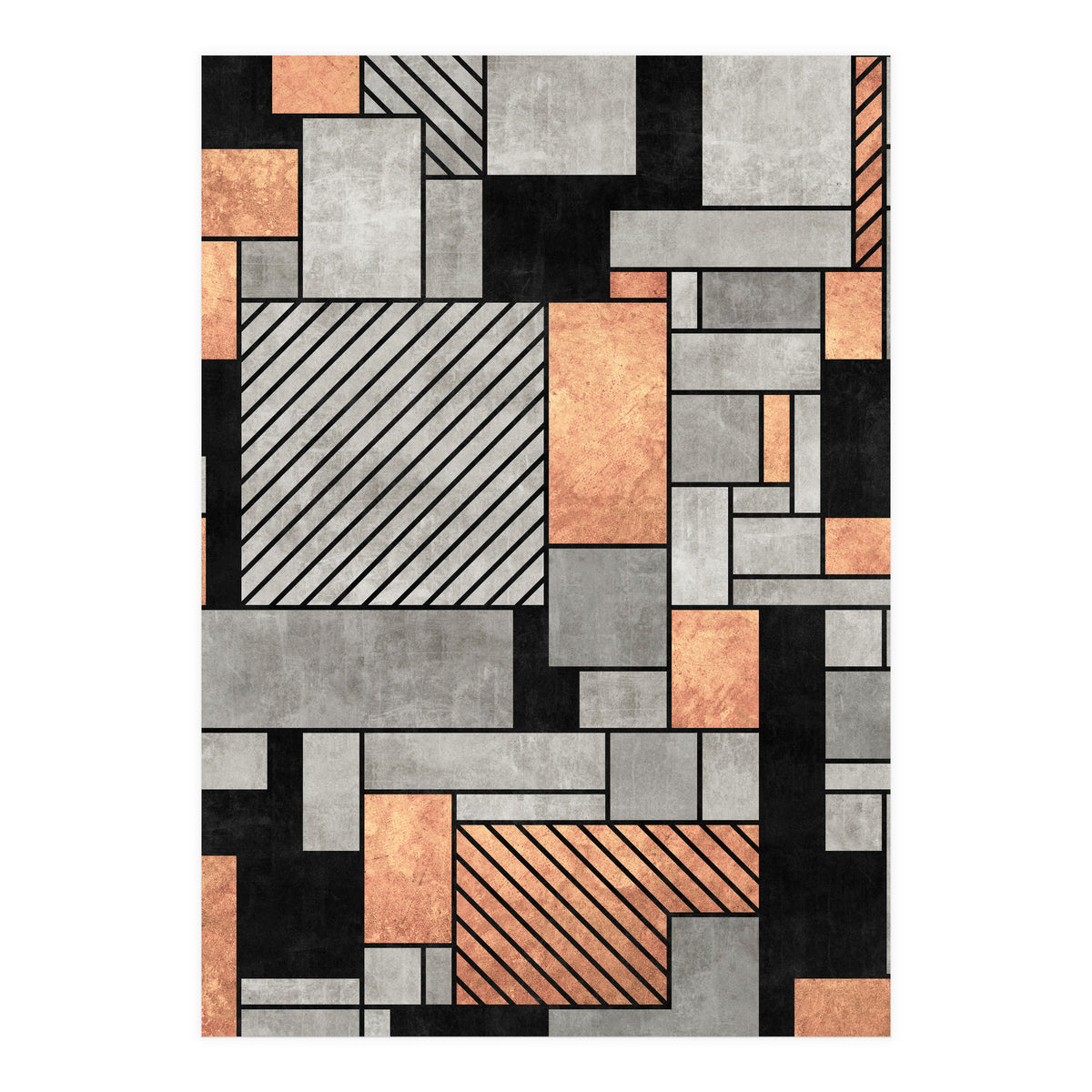 Random Pattern - Concrete and Copper (Print Only)