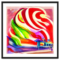 Santa Monica Pier swirly Candy AI Art