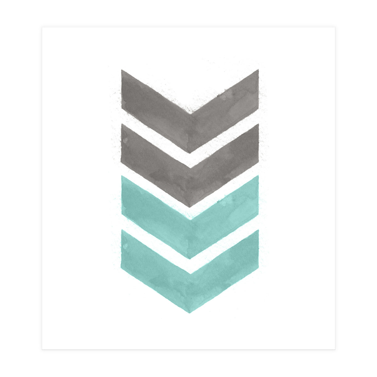 Mint Grey Chevron Print (Print Only)