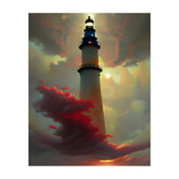 Lighthouse floating in the Sunset Clouds (Print Only)