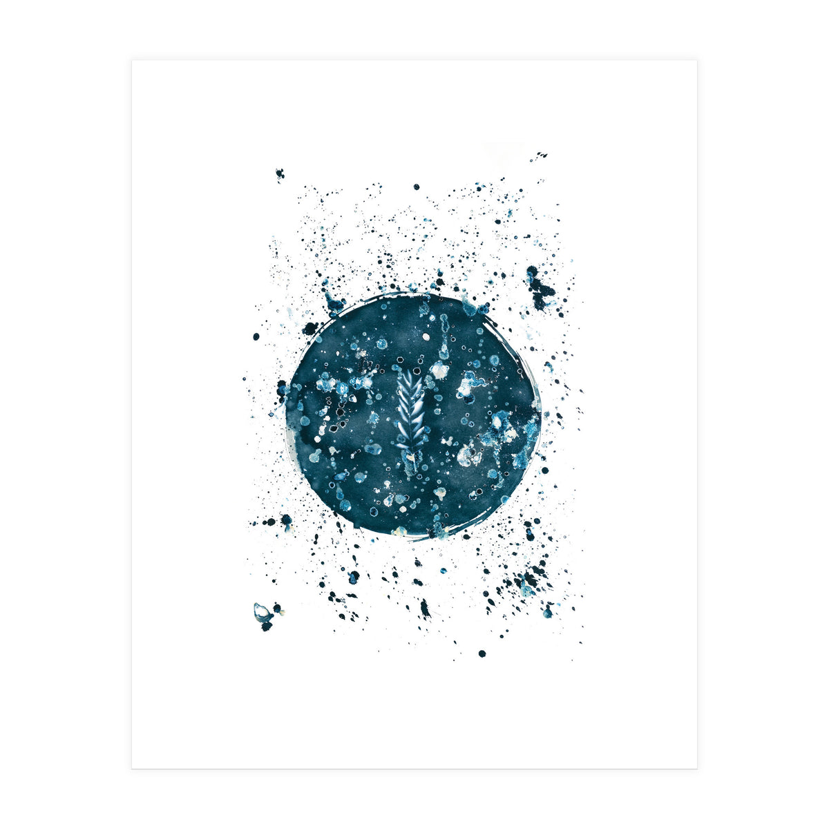 Indigo Blue Botanical Leaves No. 8 (Print Only)