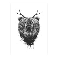 Angry Bear With Antlers (Print Only)