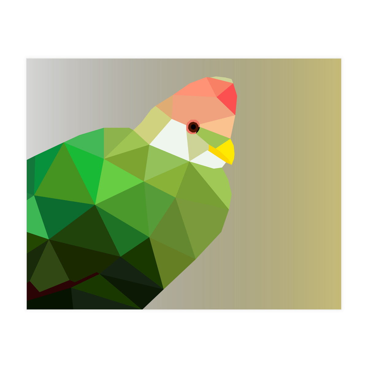Red Crested Turaco Low Poly Art (Print Only)