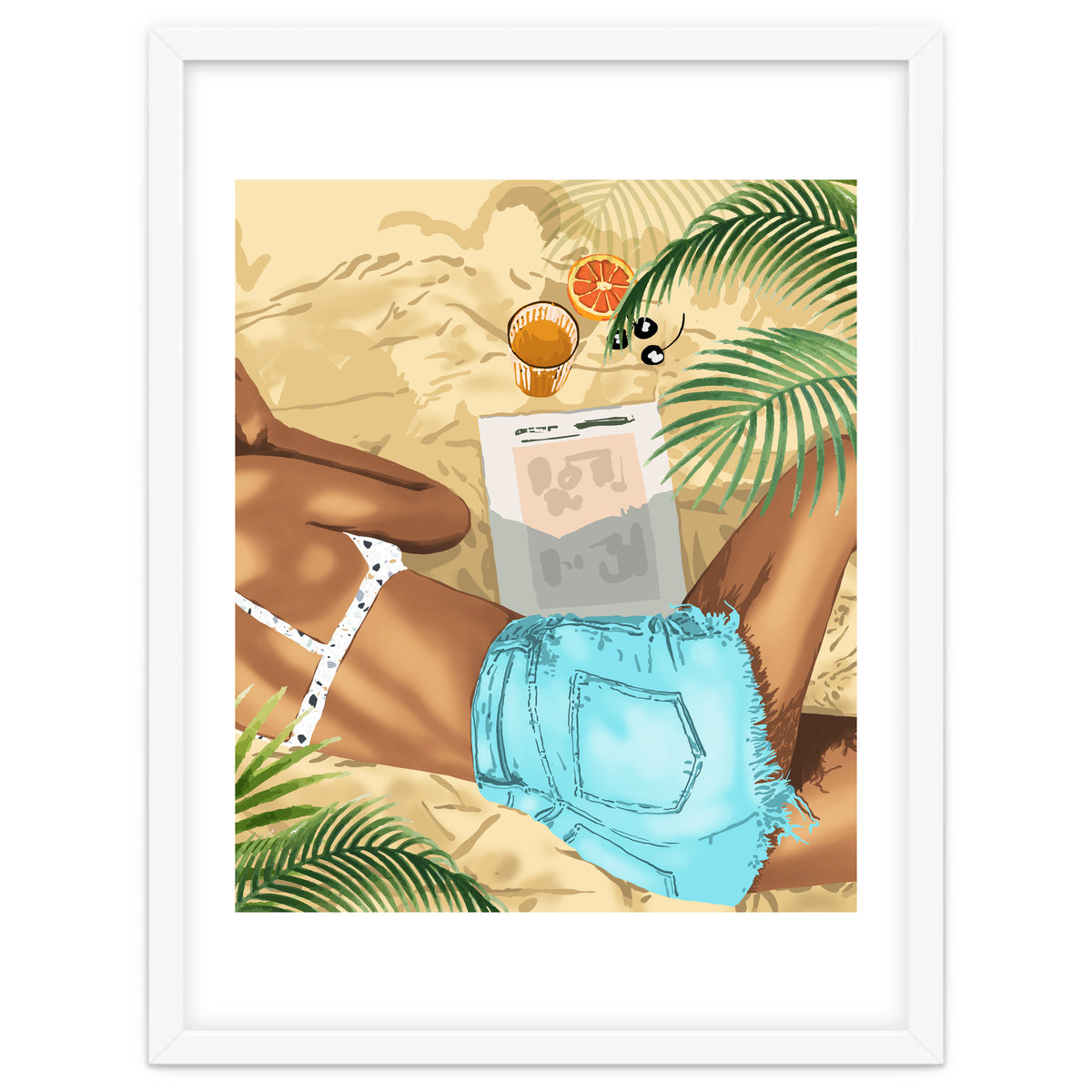 Keep Palm & Carry On Wall Art | Tropical Beach Bikini Fashion Travel Chai