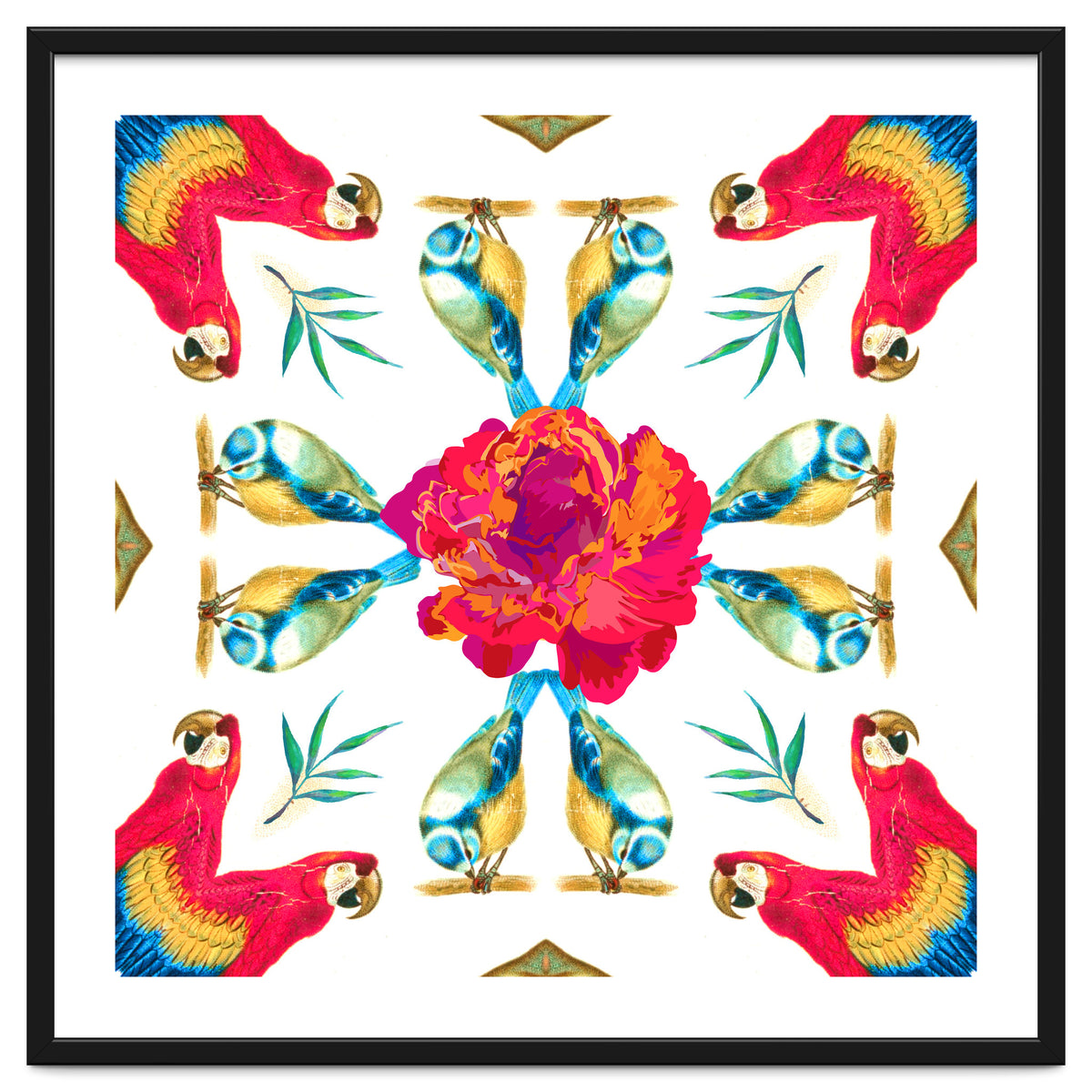 Tropical Scarlet Macaw Mandala