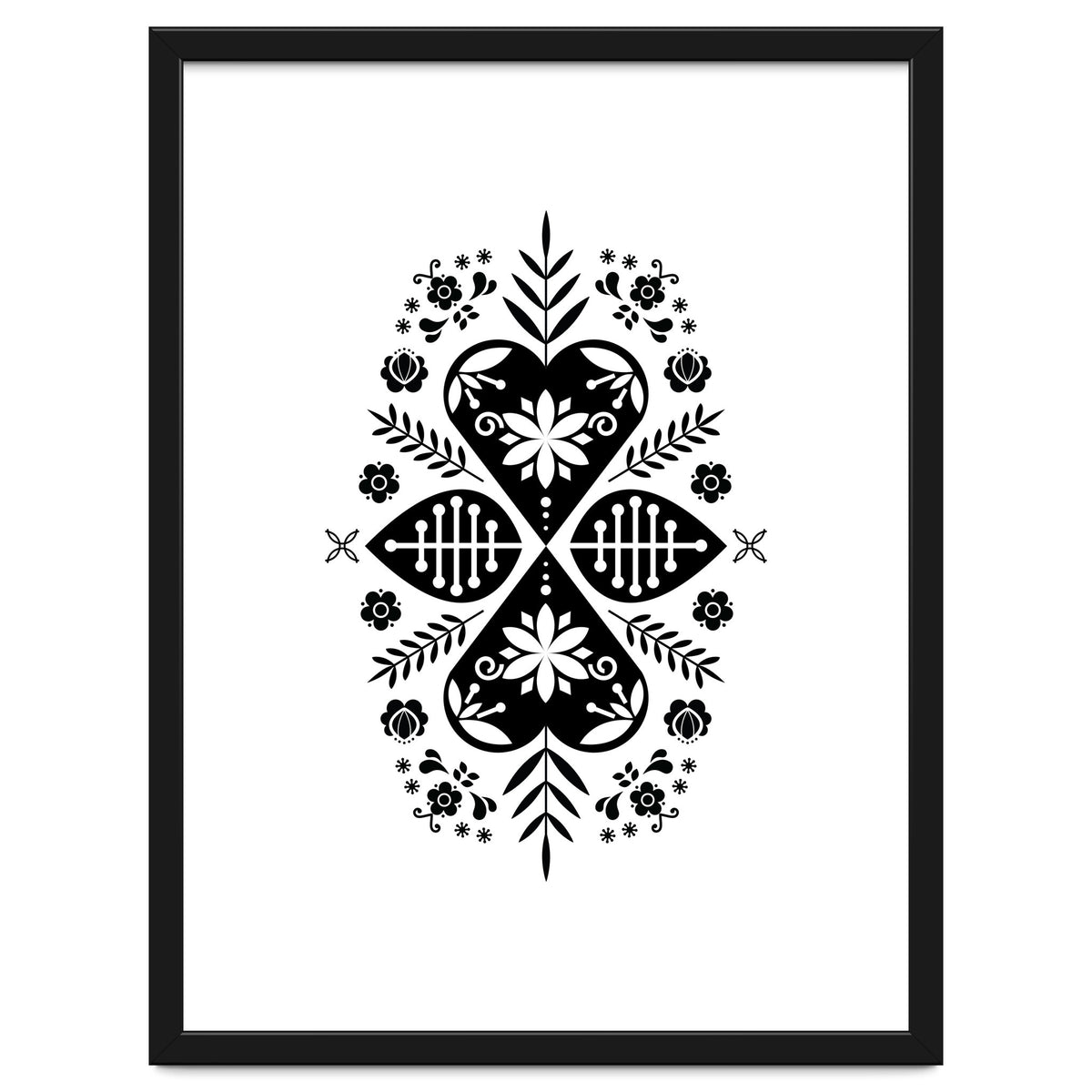 Scandinavian Folk Pattern Monochrome
