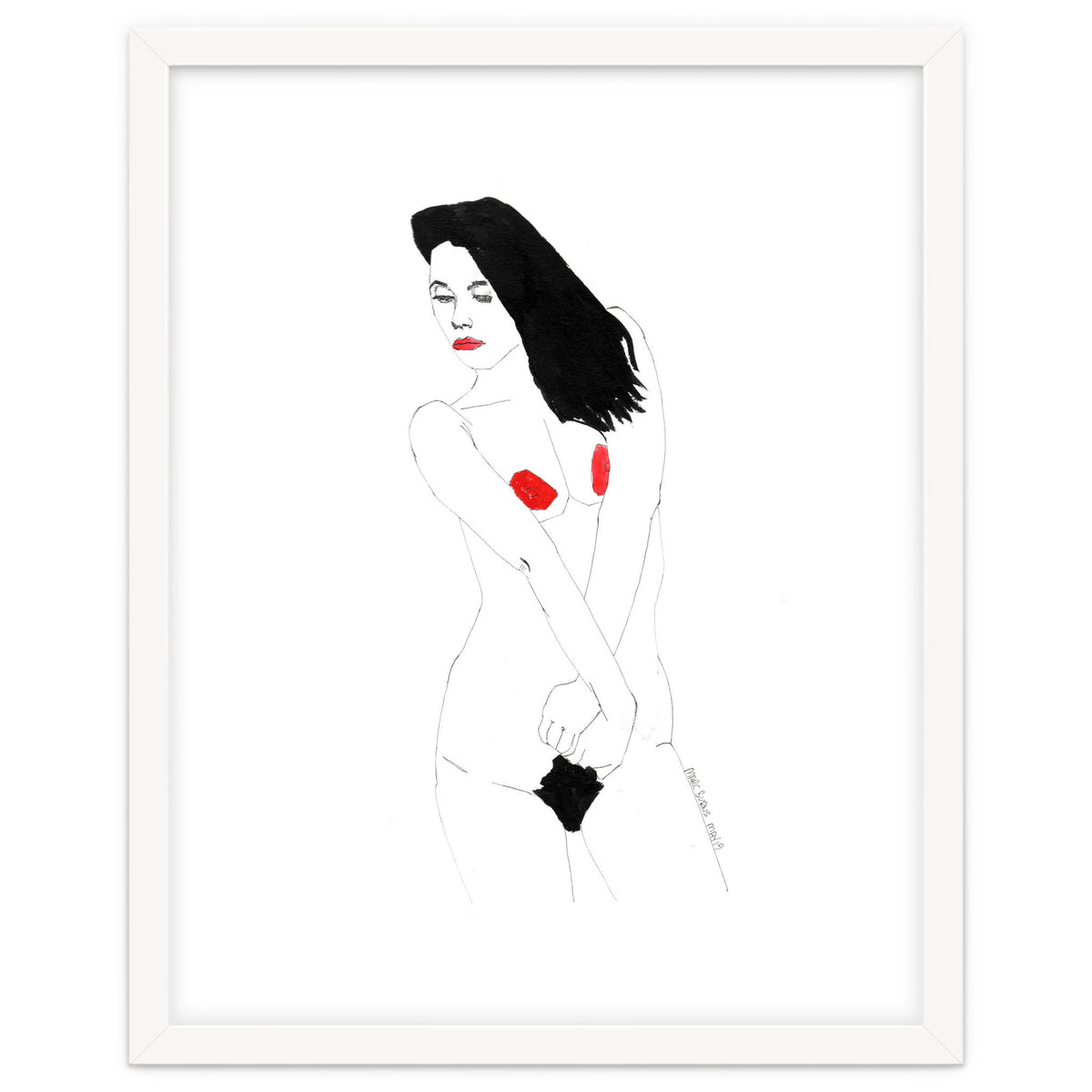 Untitled #19 - Nude in black and red