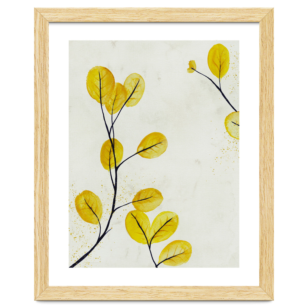 Golden birch leaves