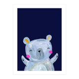 Woodland Bear On Navy (Print Only) thumbnail