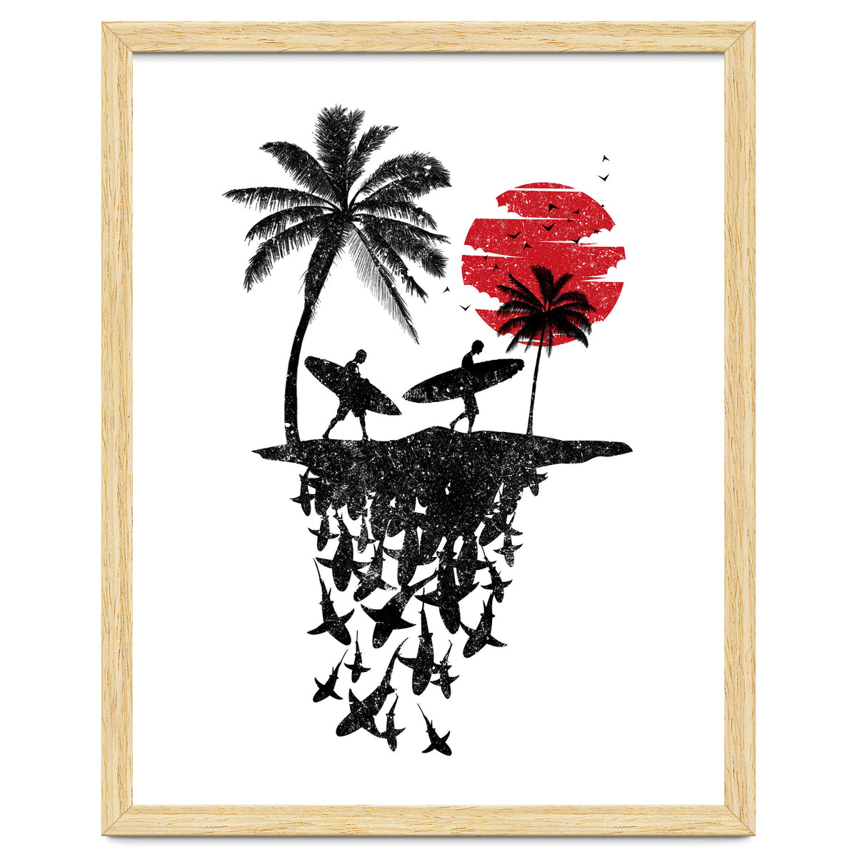 Surfer island sharks