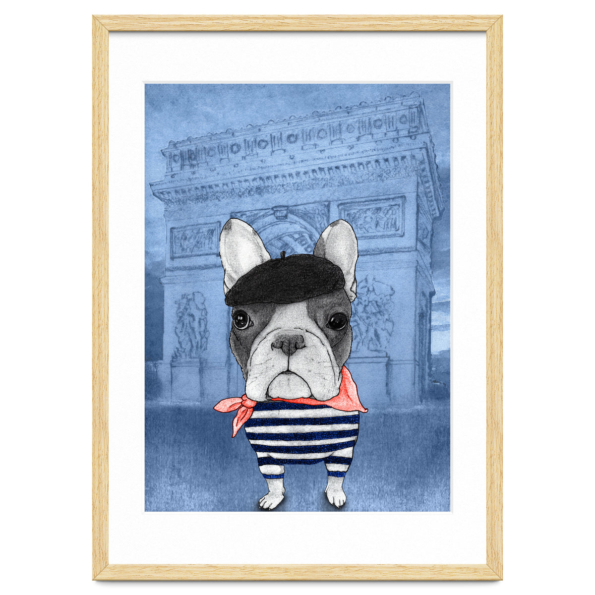 French Bulldog With Arc De Triomphe