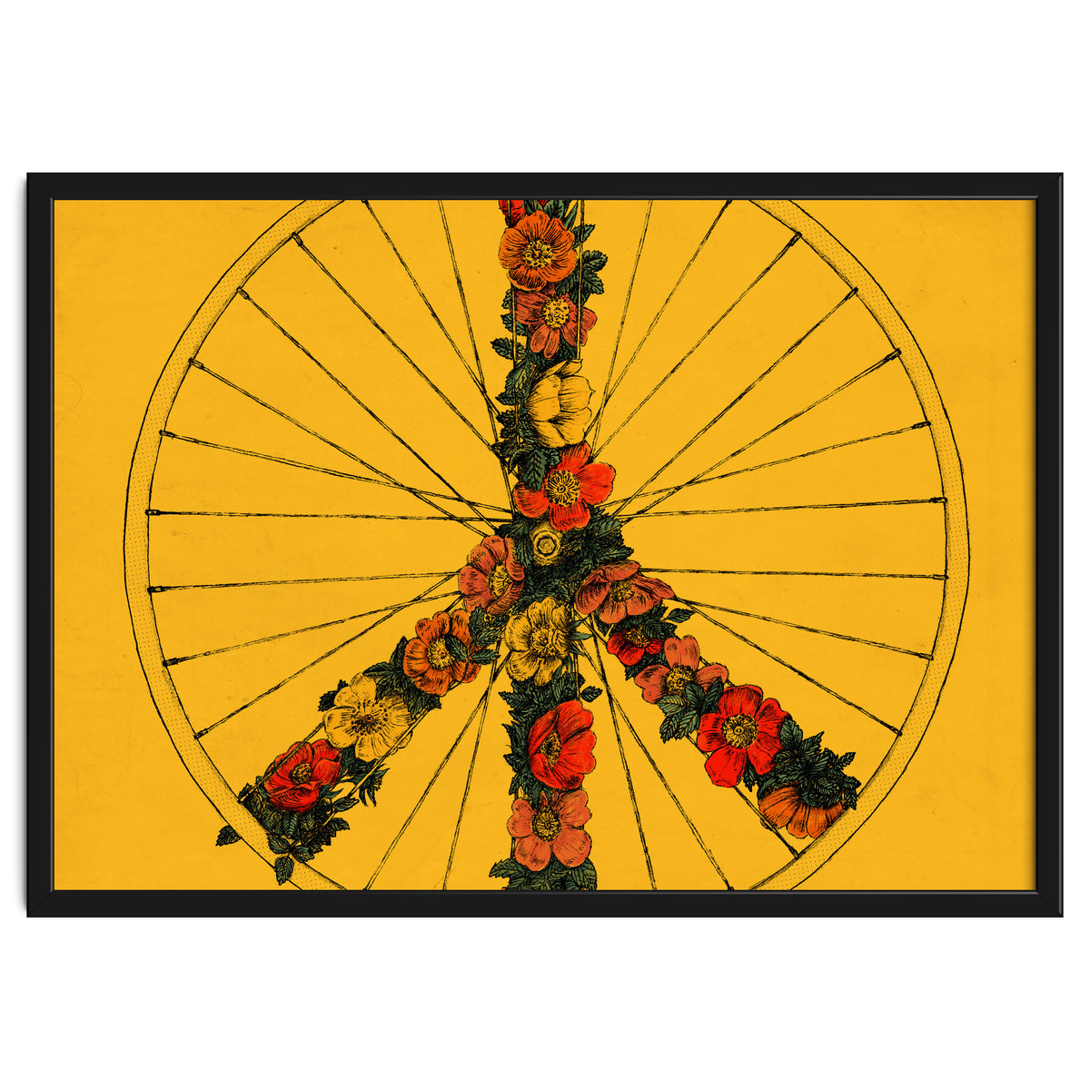 Peace And Bike Yellow