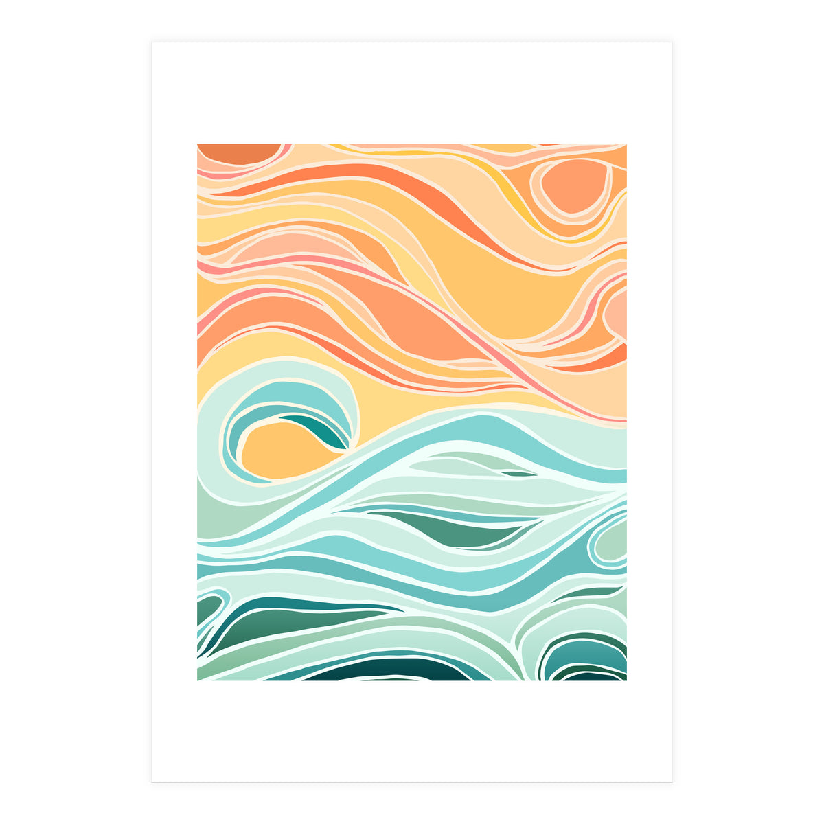 Sky And Sea Abstract (Print Only)
