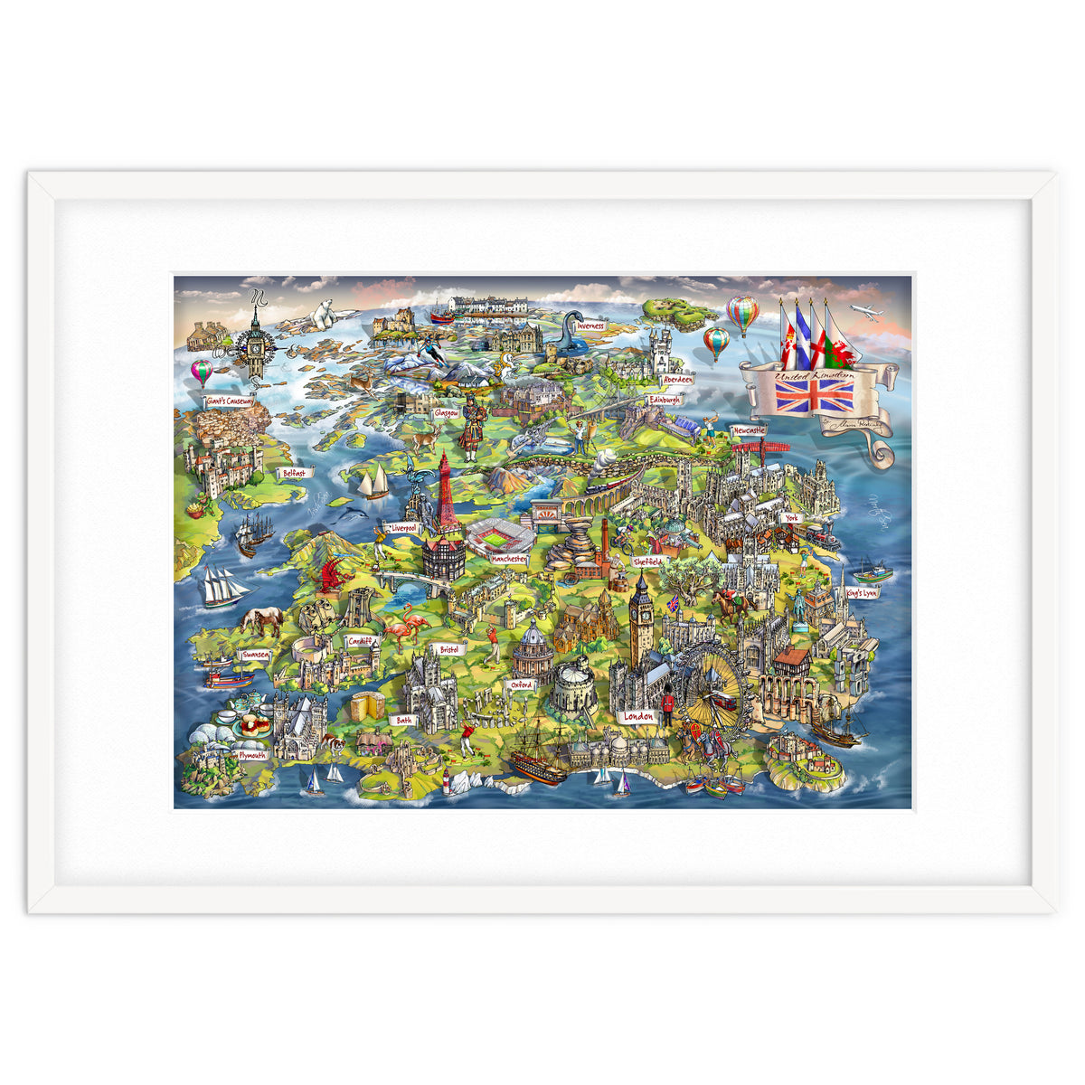 Illustrated Map Of The United Kingdom