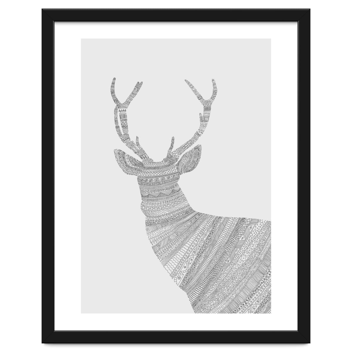 Stag Grey Poster