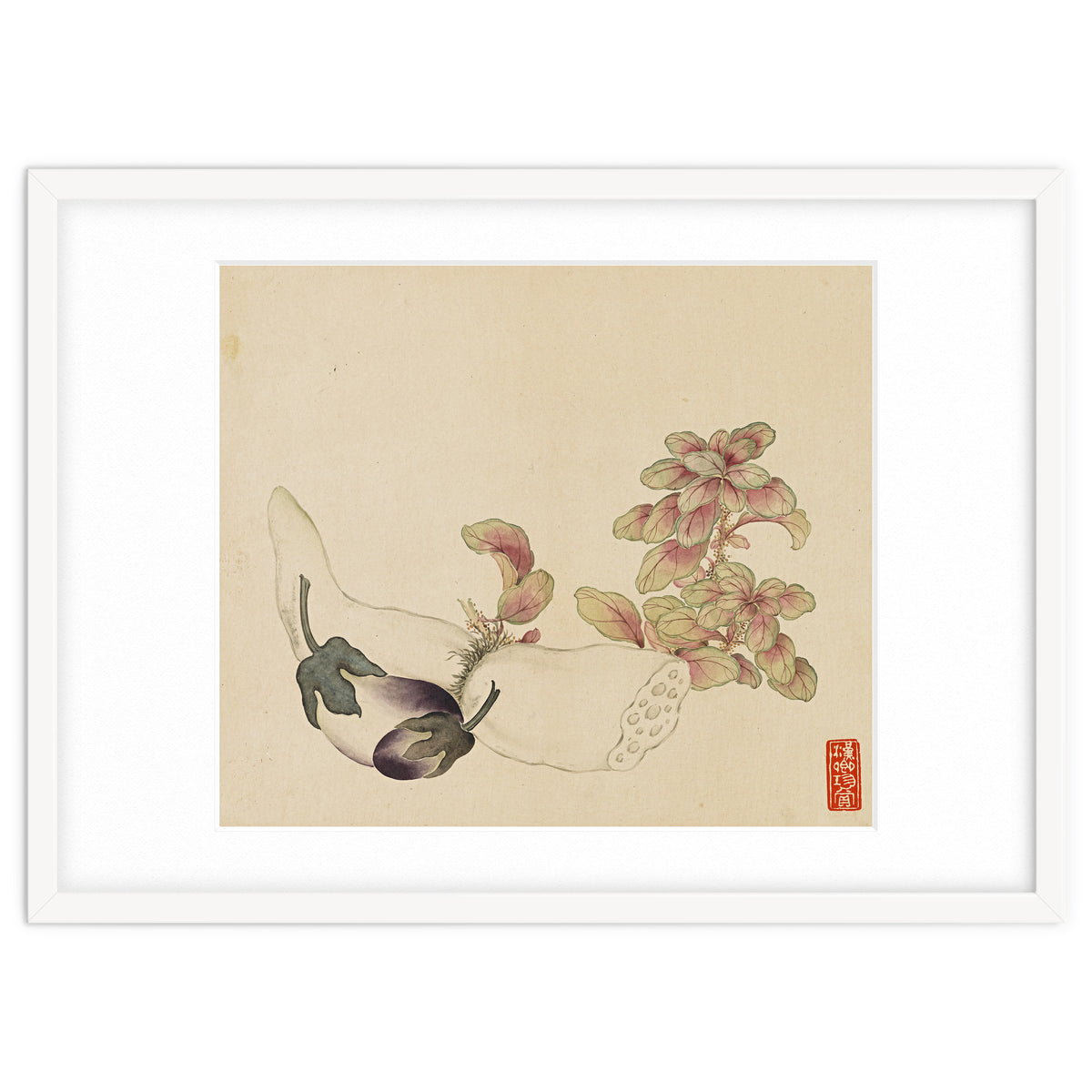 Wang Chengyu ~flowers, Vegetables, Fruits, Eggplant, Lotus Root