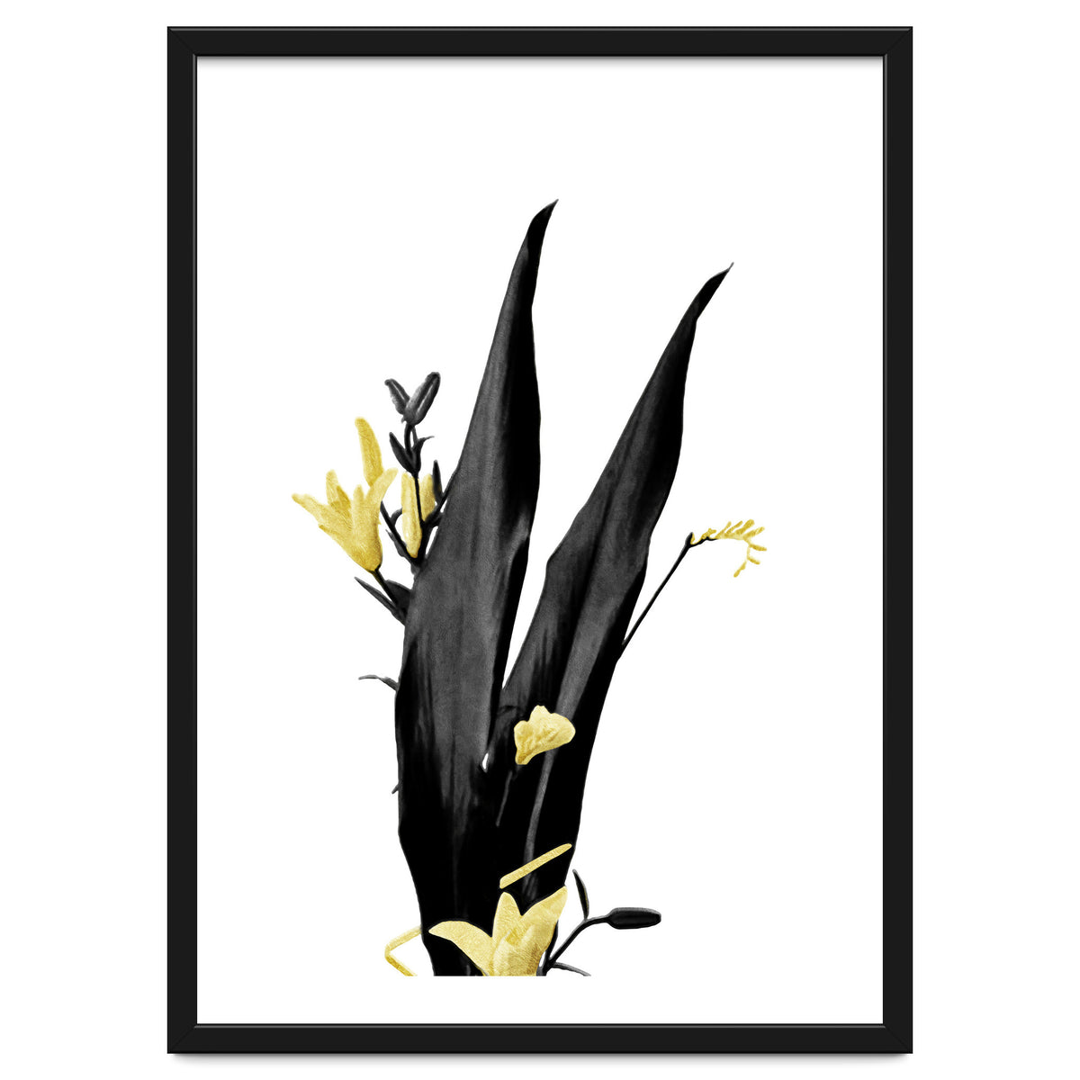 Flower Minimal Black And Gold 03