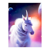 Space Unicorn, Fantasy Surrealism Sci-fi, Animals Horse Planets Digital, Moon Stars (Print Only) thumbnail