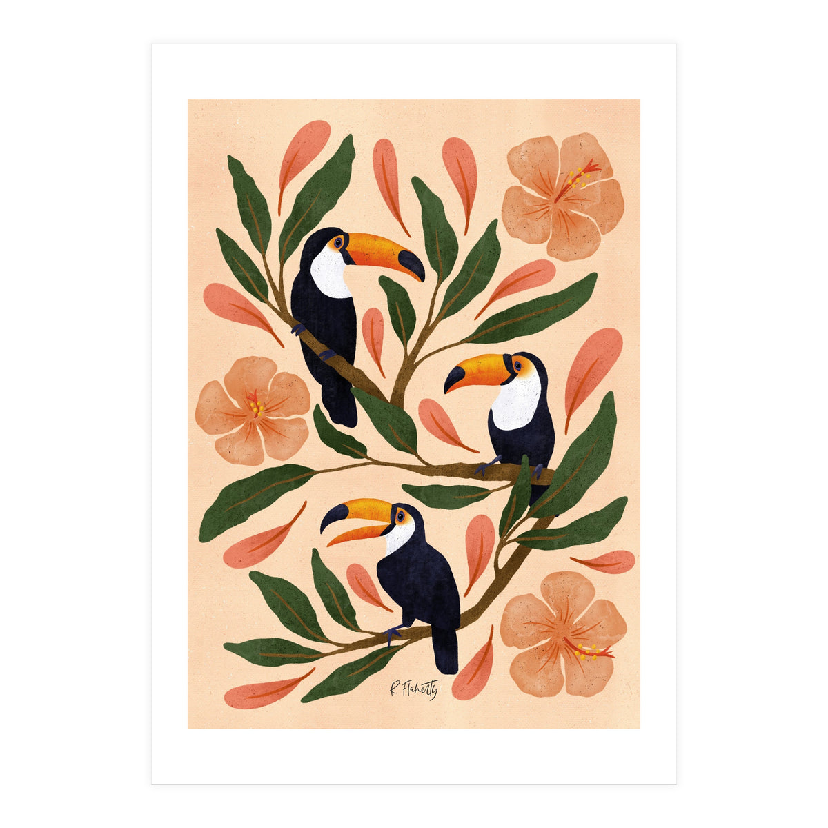 Toucans in the Hibiscus (Print Only)