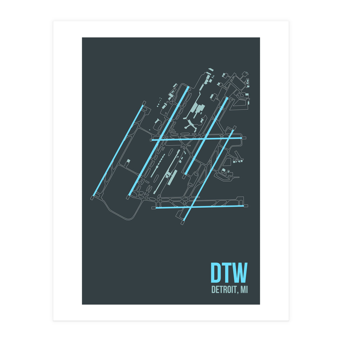Detroit Airport Layout (Print Only)