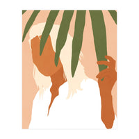 Musafir | Traveler Feminism Woman of Color in White Shirt | Palm Tropical Minimal Bohemian Fashion (Print Only)