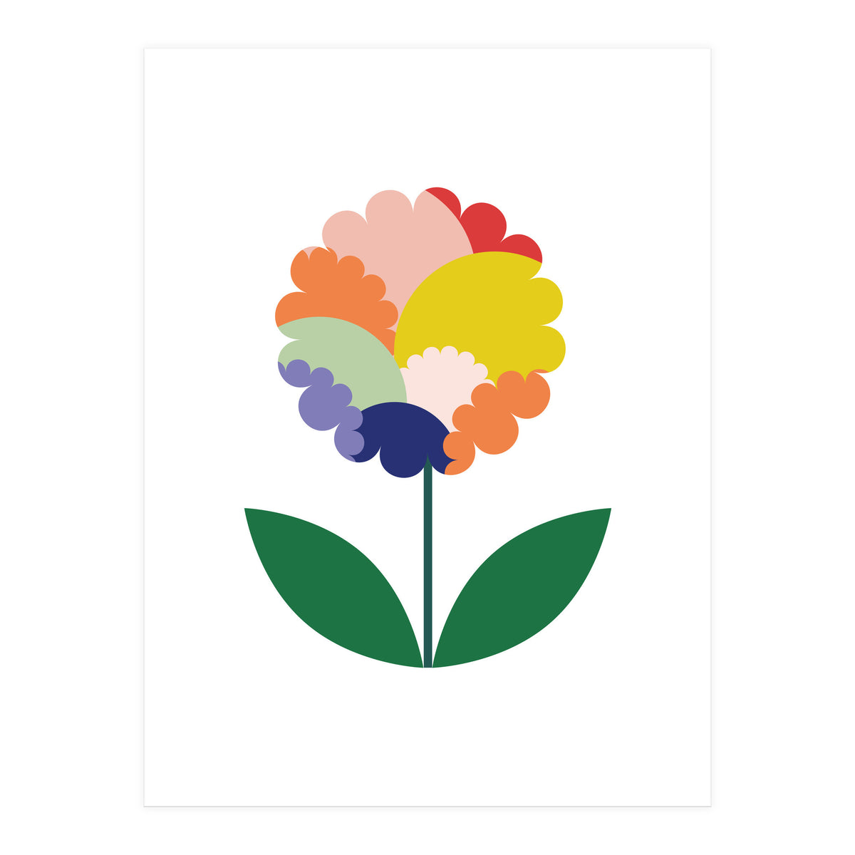 happy colorful flower (Print Only)
