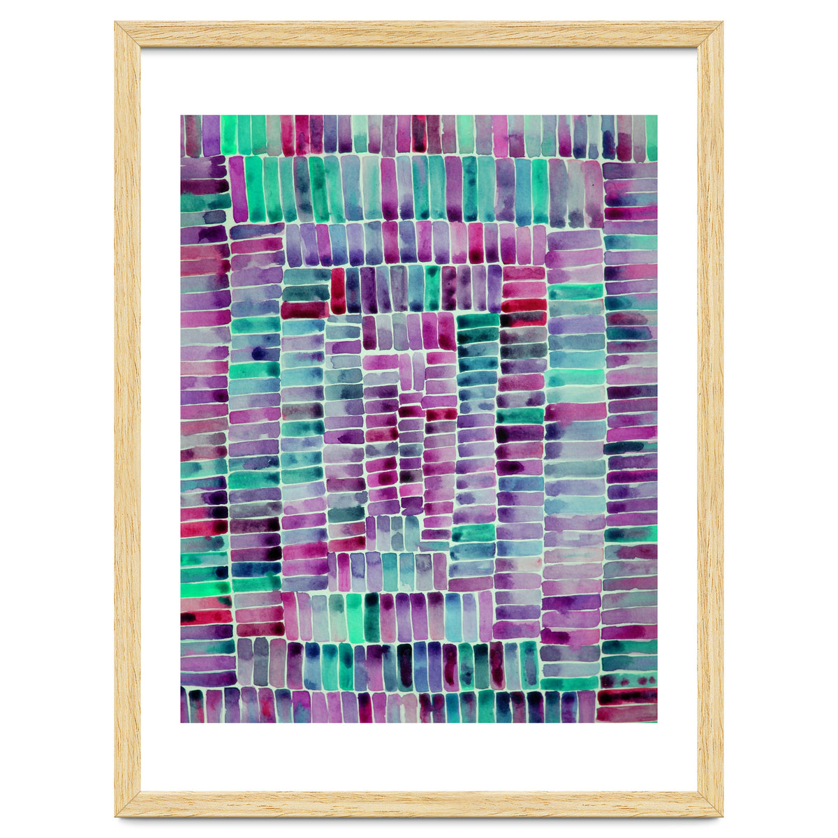 Abstract rectangle pattern in magenta and teal