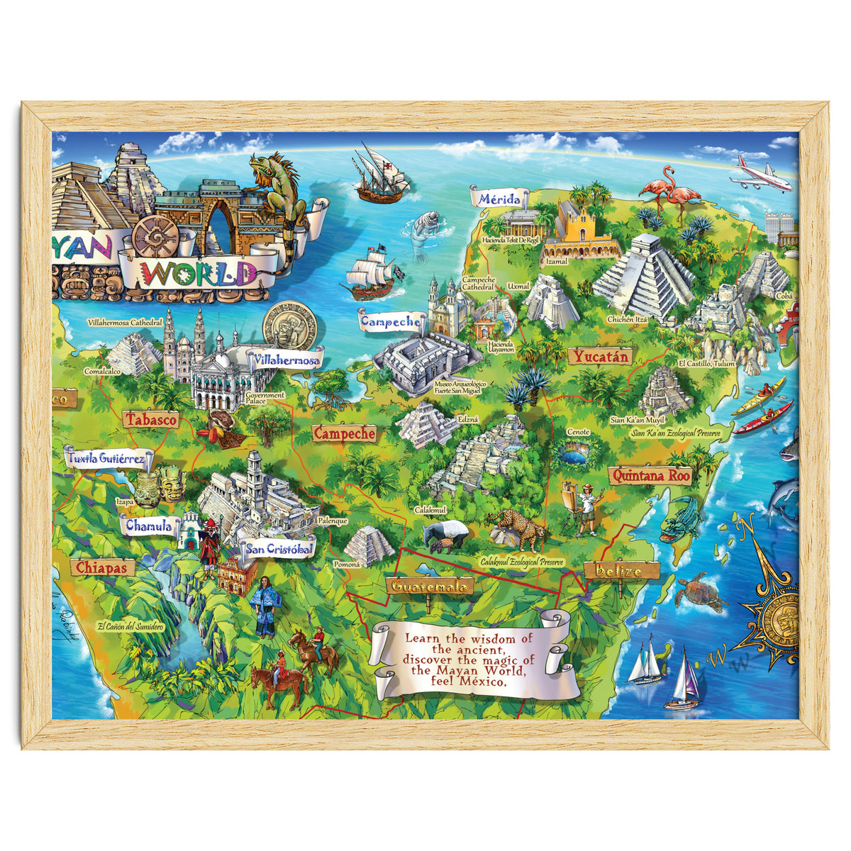 Yucatan Map Illustration