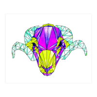 Colourful Geometric Swaledale Sheep Tup with Black Lines (Print Only)