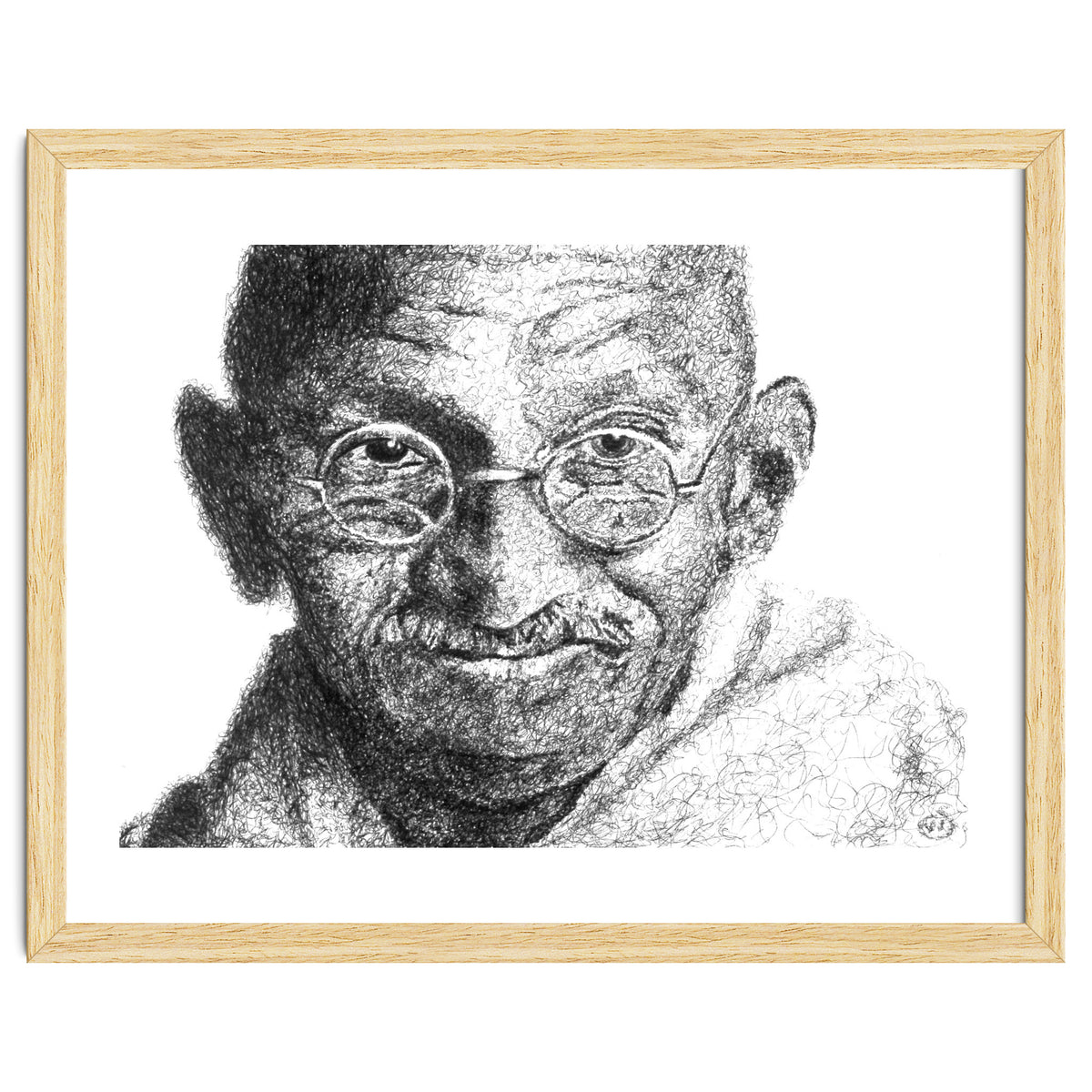 Mahatma Gandhi Scribble Style Portrait