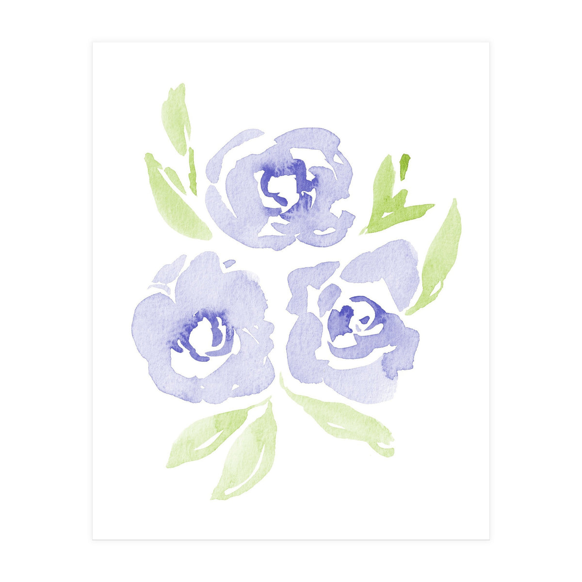 Wild Roses | Periwinkle Blue (Print Only)