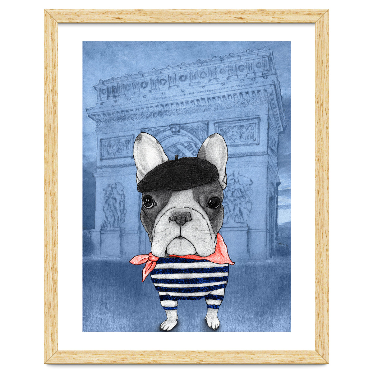 French Bulldog With Arc De Triomphe