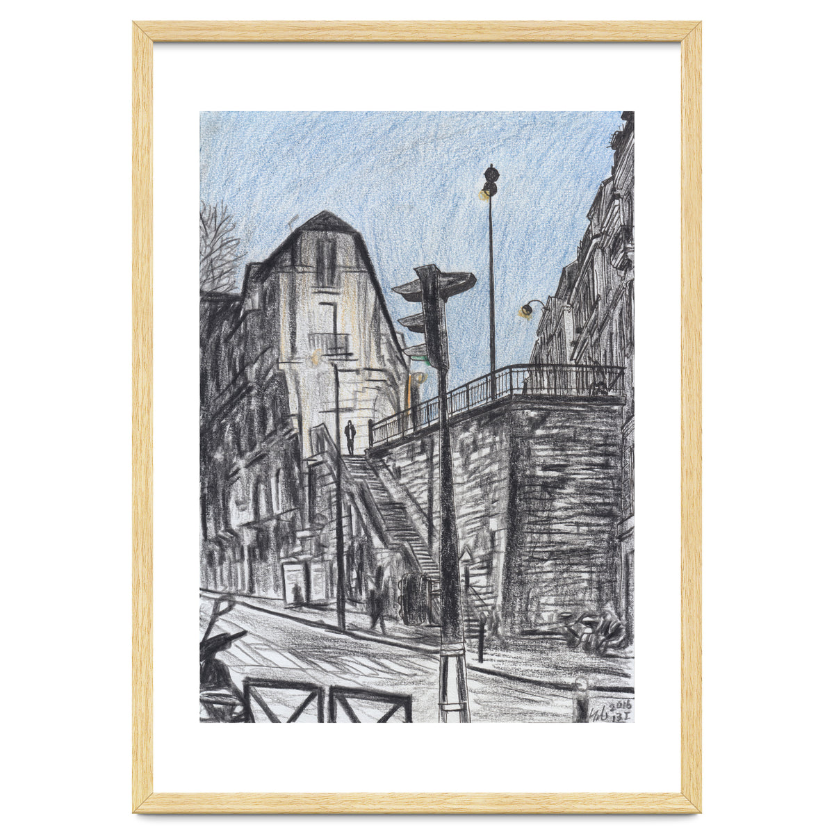 Cold afternoon on Artist Street in Paris