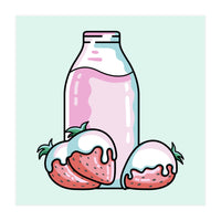Cute Strawberry Milkshake (Print Only)