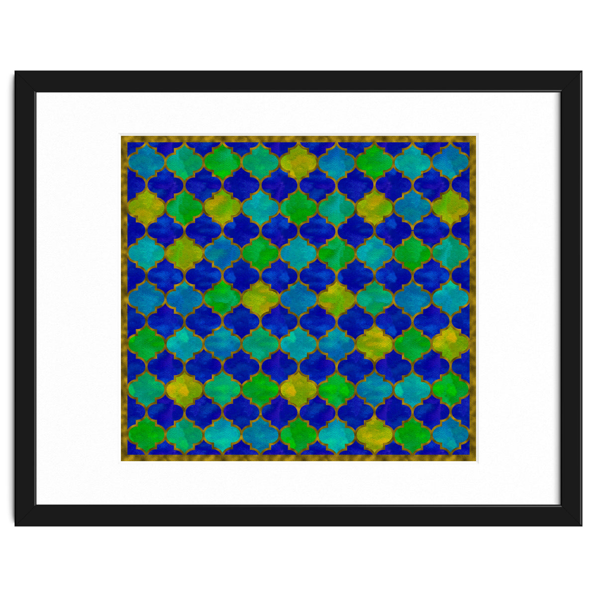 Ocean Breeze - Watercolor Moroccan Lattice