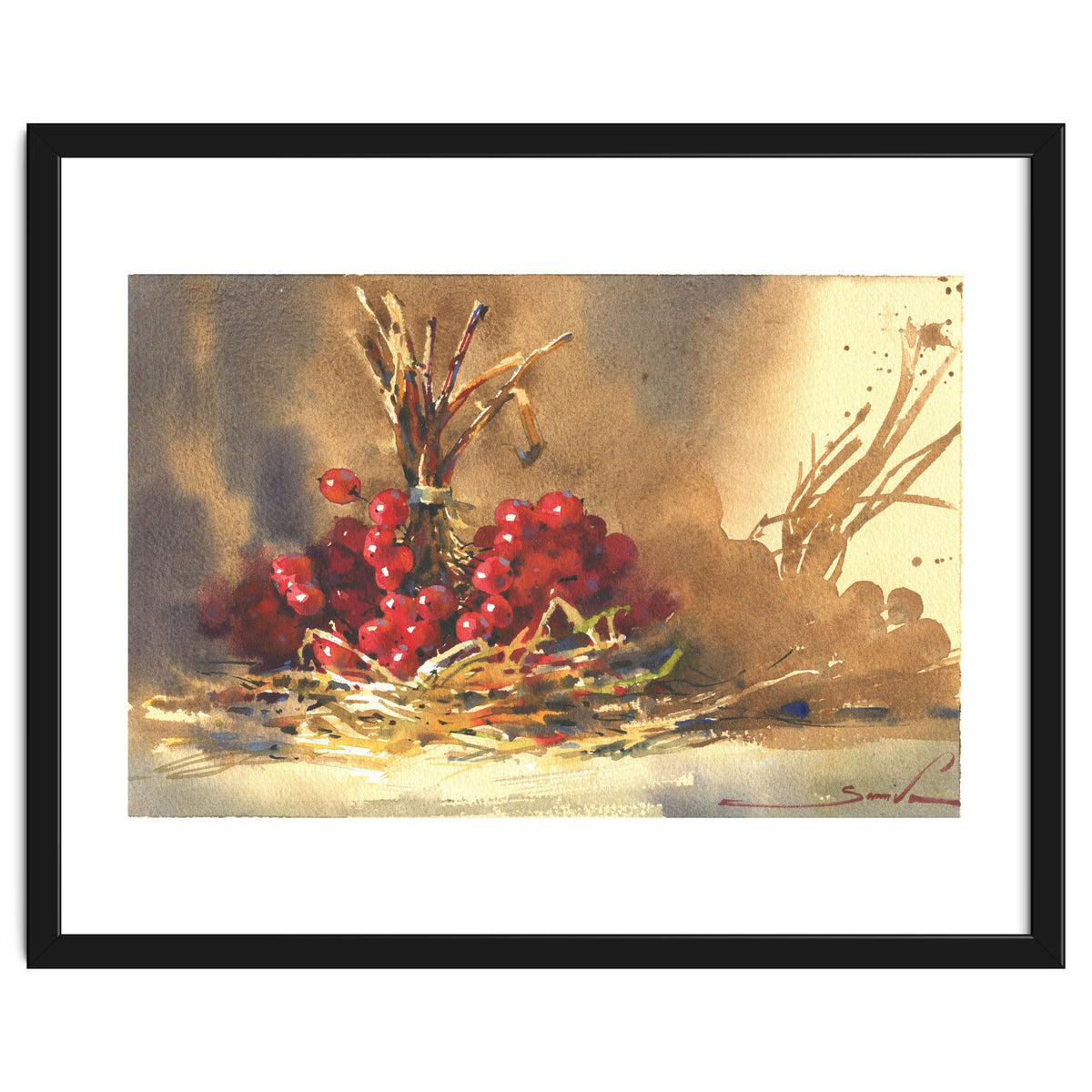 Viburnum watercolor nature