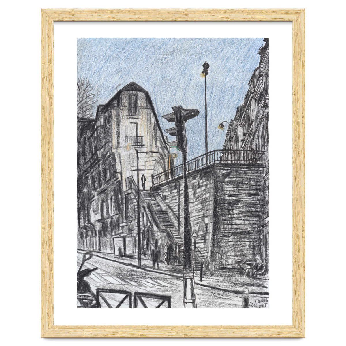 Cold afternoon on Artist Street in Paris