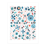 Turquoise Flower Mashup (Print Only) thumbnail