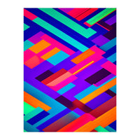 Eclectic Alignment, Abstract Maximalist Geometric Painting, Contemporary Modern Shapes, Pop Of Color (Print Only)