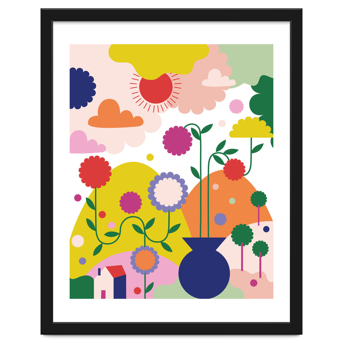 Happy Mediterranean Colorful Landscape