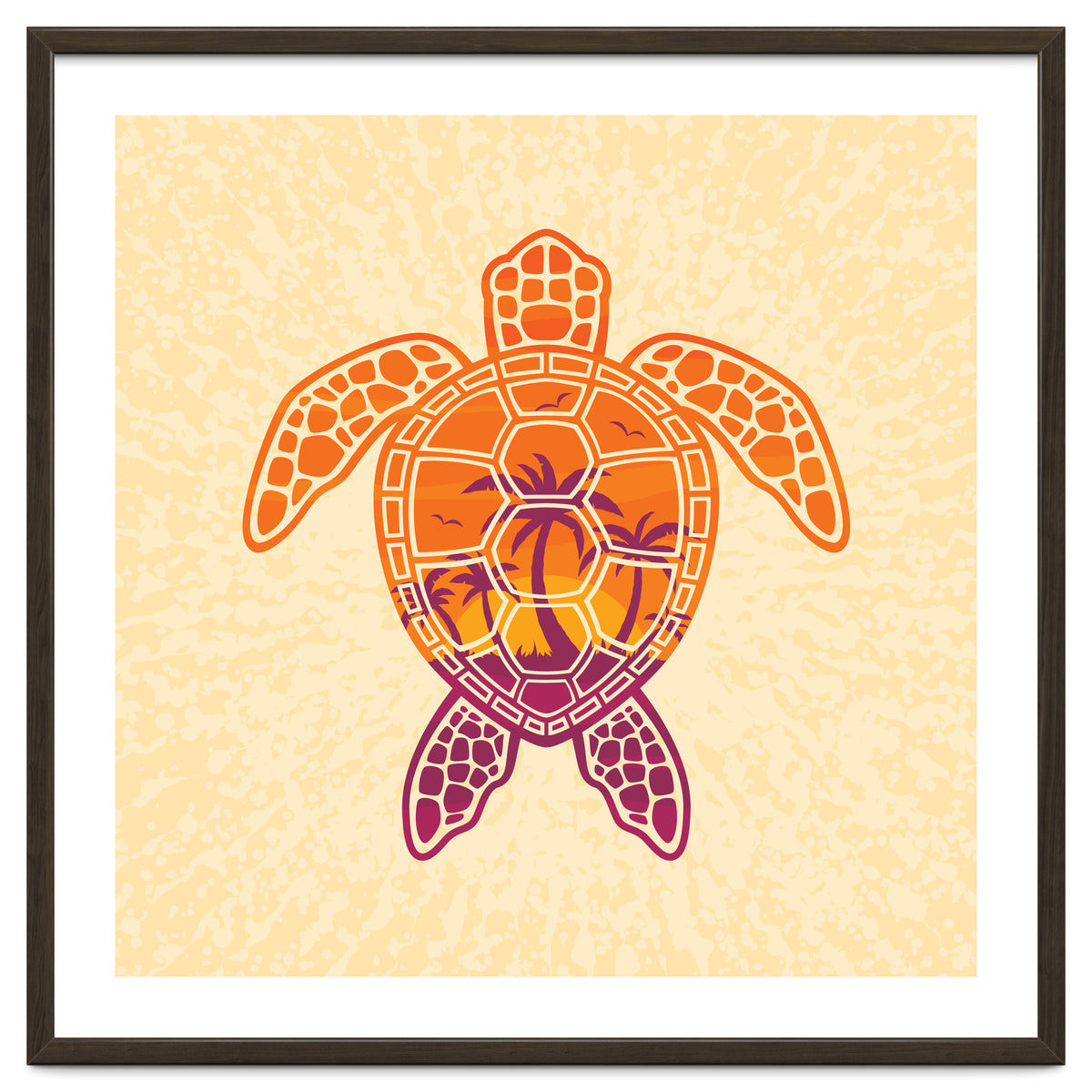 Tropical Sunset Sea Turtle Design