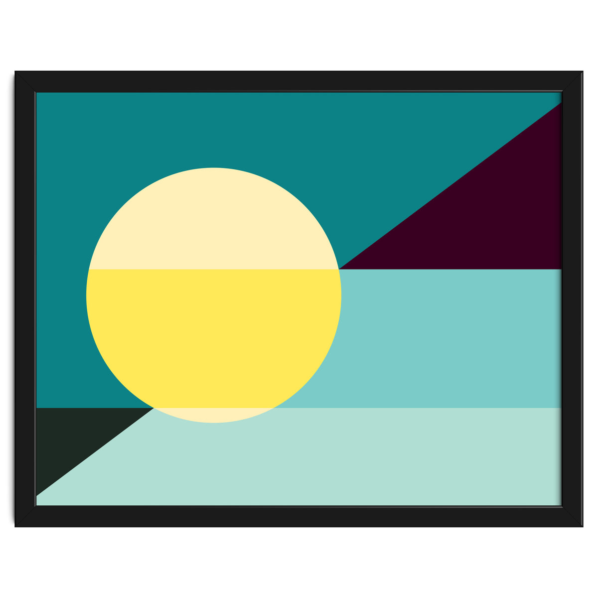 Geometric Shapes No. 3 - teal, purple & yellow