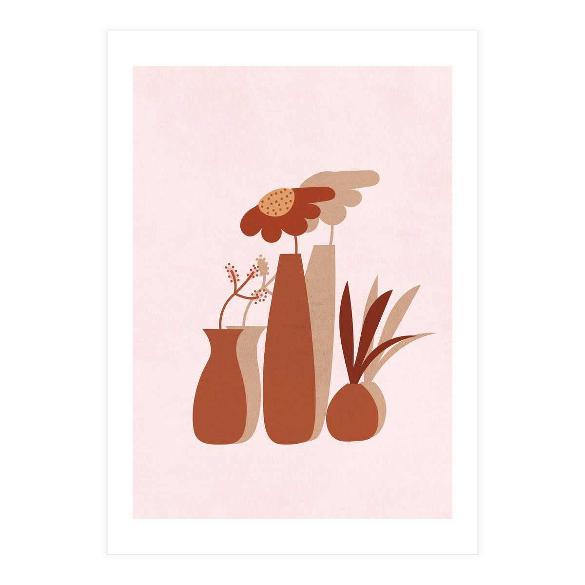 Mid Century Potted Plants (Print Only)